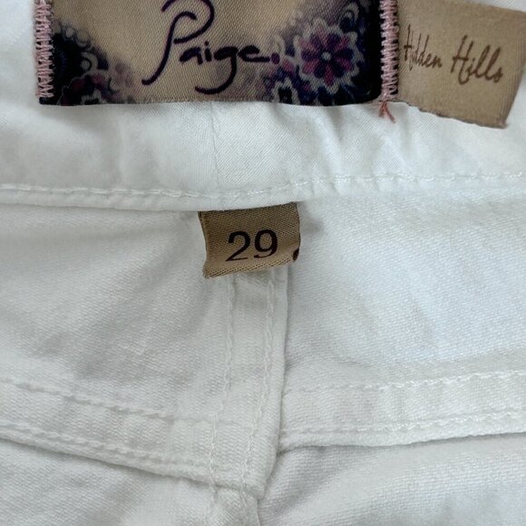 Paige Hidden Hills Flare Wide Leg White Jeans Women's Size 29 Bootcut - Picture 6 of 13